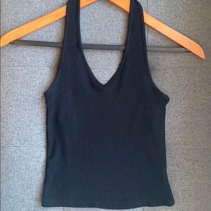 Circle Neck Black Tank Top